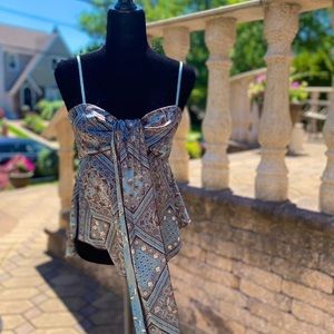 Charlotte Russe paisely handkerchief top